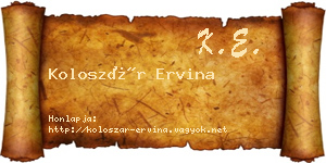 Koloszár Ervina névjegykártya